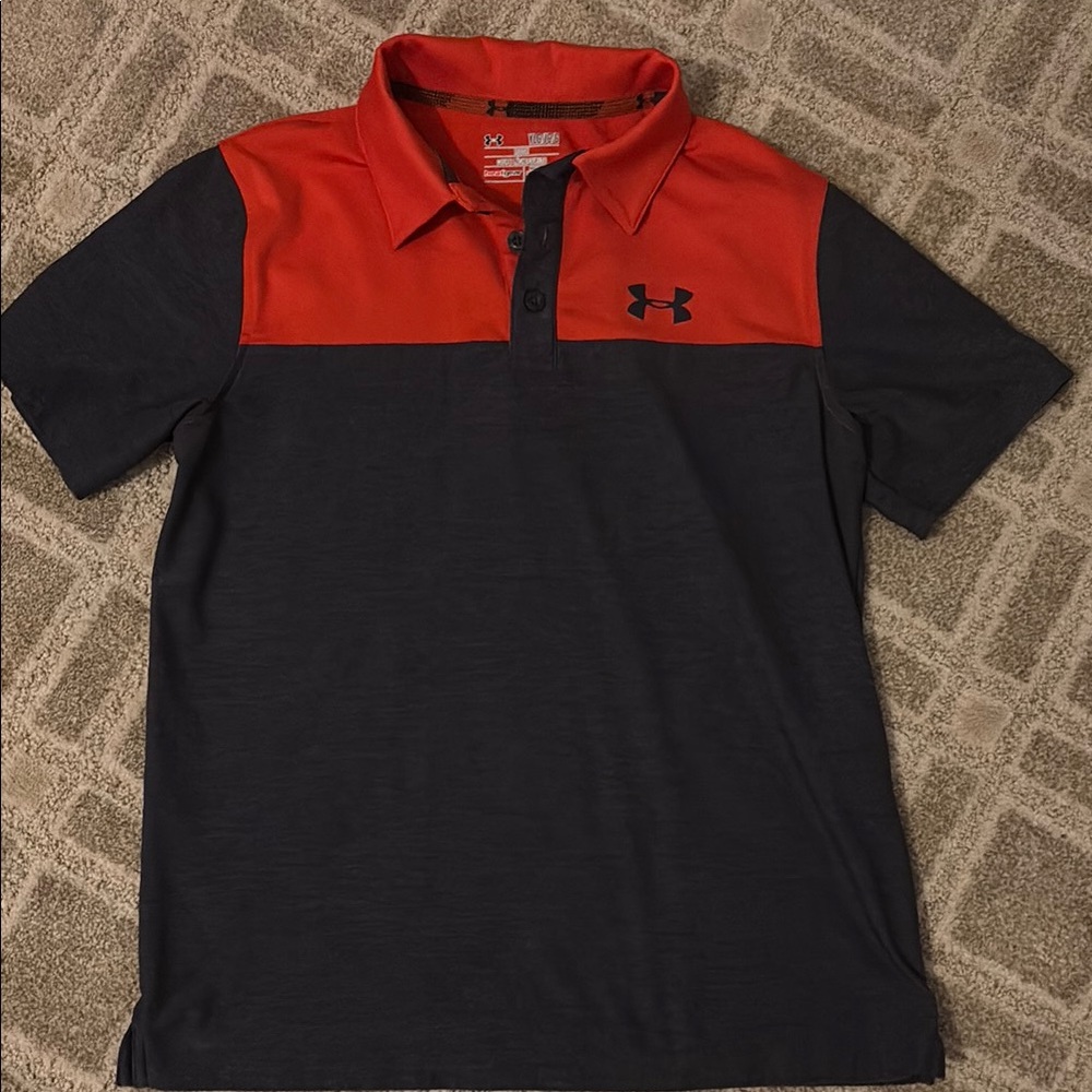 Under Armour Men’s Red & Black Colorblock Polo Shirt